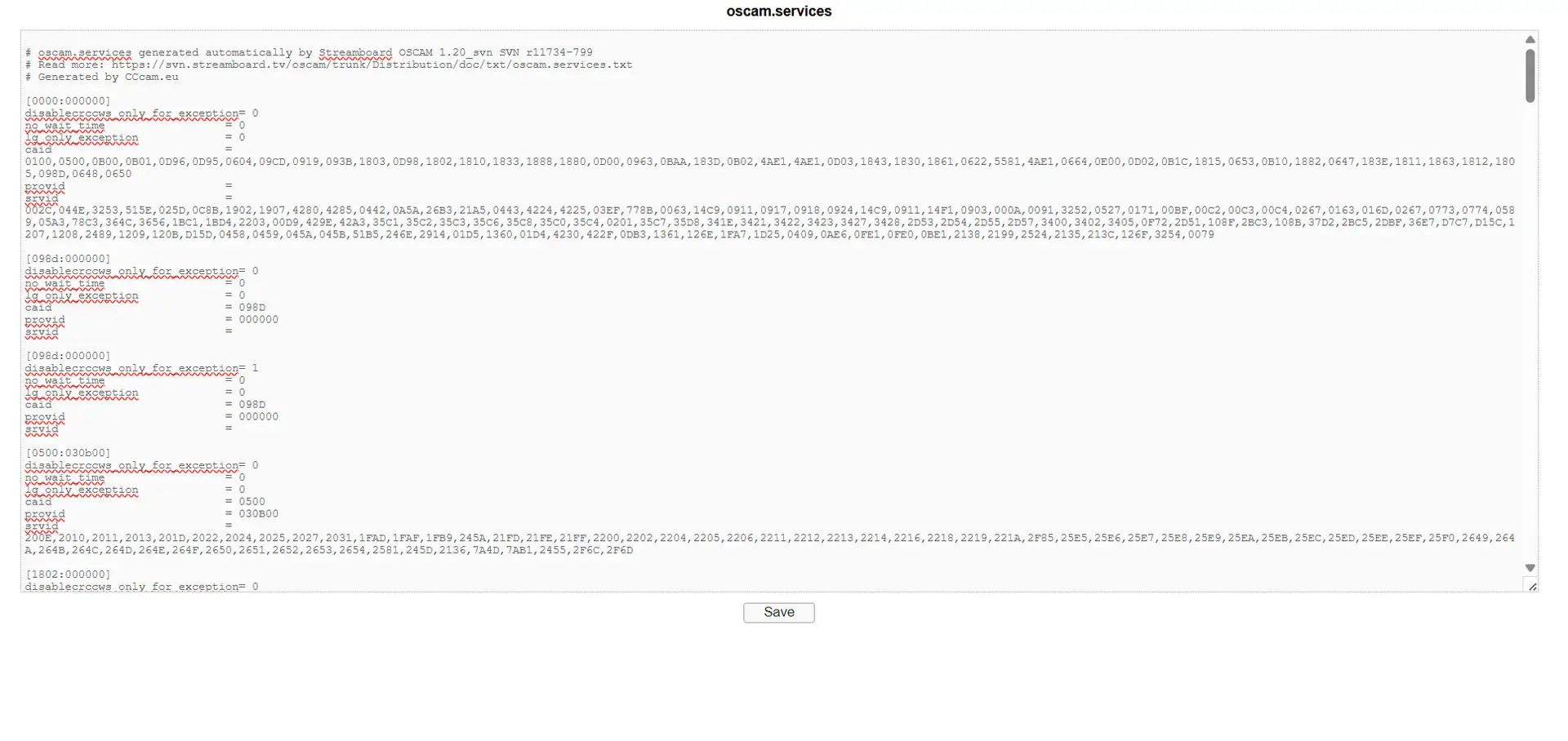 Latest oscam.services file for OSCam? 1 oscam.services