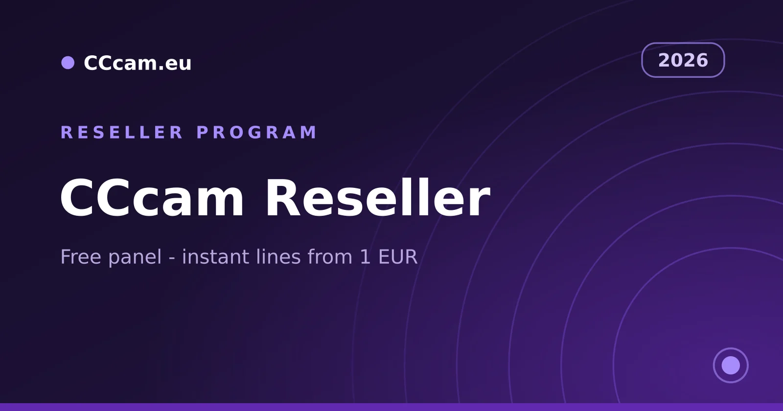 CCcam reseller program - free panel with instant lines