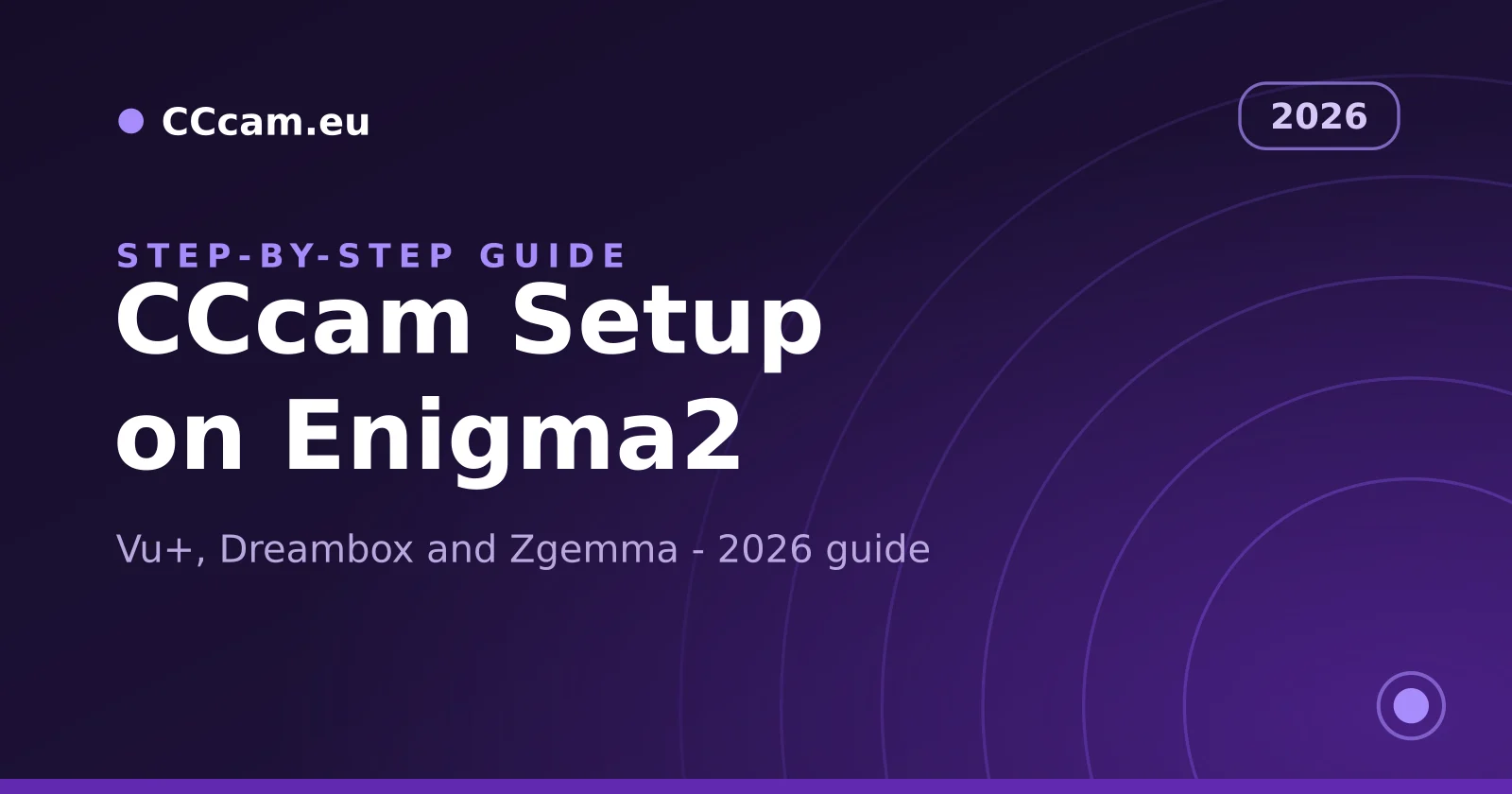 CCcam setup on Enigma2 2026 guide cover - cccam on enigma2