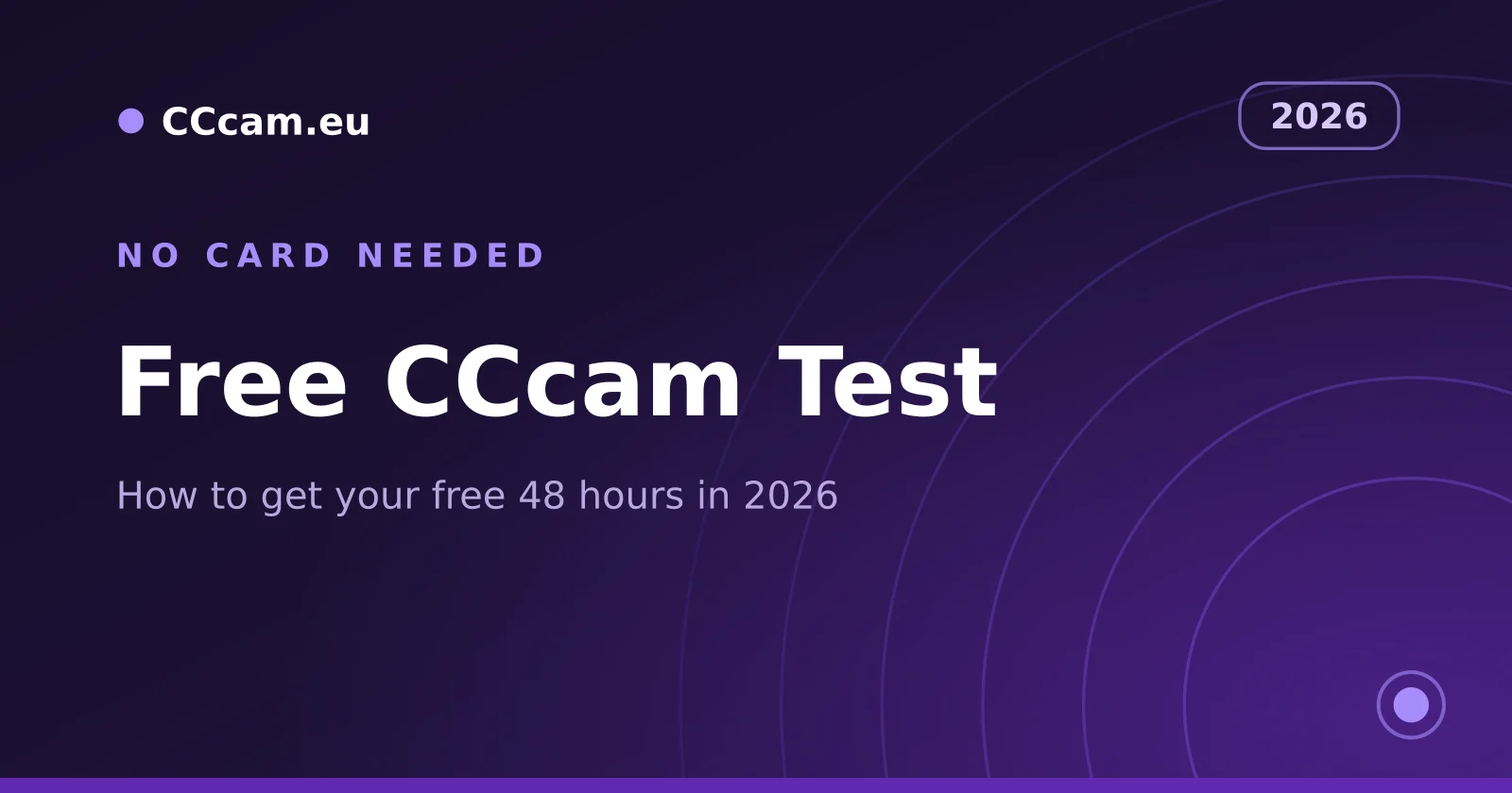 Free CCcam test line 48 hours 2026 guide cover